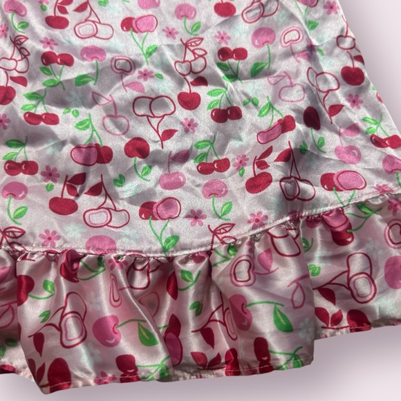 2007 Toddler Girl Gymboree Pink Cherry Print Silk Like Polyester Dress Size 4 - Picture 5 of 10